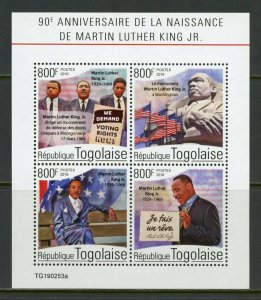 TOGO 2019 90th BIRTH ANNIVERSARY OF MARTIN LUTHER KING Jr  SHEET MINT NH