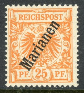 Mariana Islands 1900 Germany 25 pfennig Orange 56° Scott #15 MNH F483