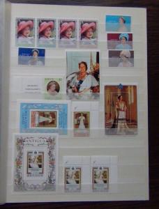 1980 Queen Mother sets Anguilla Bermuda Tristan Cayman Niue St Kitts Turks MNH  