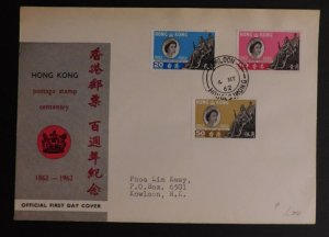 1962 Hong Kong First Day Cover FDC Local use Postage Stamp Centenary