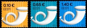 Estonia Estland Estonie 2017 Post horn Definitives Set of 3 stamps MNH