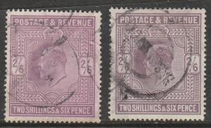 Grande Bretagne  1902  Scott No. 139 + 139a (O) ($$)
