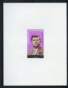 CENTRAL AFR JOHN F. KENNEDY MEMORIAL STAMP DELUXE SOUVENIR SHEET ON CARD MINT NH