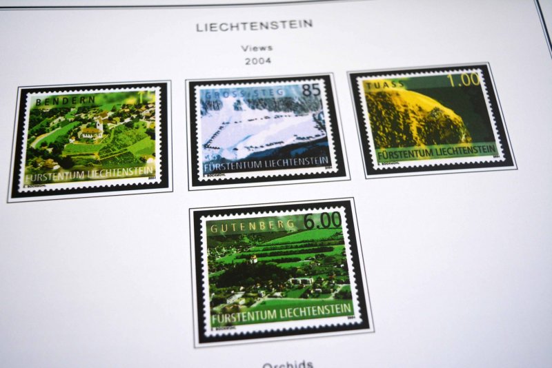 COLOR PRINTED LIECHTENSTEIN 1912-2010 STAMP ALBUM PAGES (166 illustrated pages)