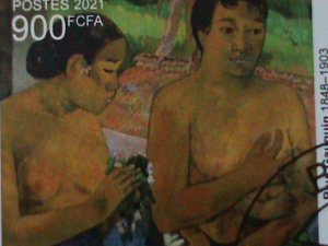 ​CENTRAL AFRICA-2021-FAMOUS NUDE ARTS PAINTINGS-BY PAUL GAUGUIN CTO SHEET VF