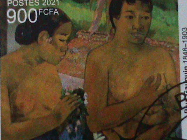 ​CENTRAL AFRICA-2021-FAMOUS NUDE ARTS PAINTINGS-BY PAUL GAUGUIN CTO SHEET VF
