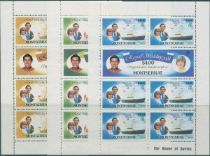 Montserrat 1981 SG510-515 Royal Wedding sheets set MNH