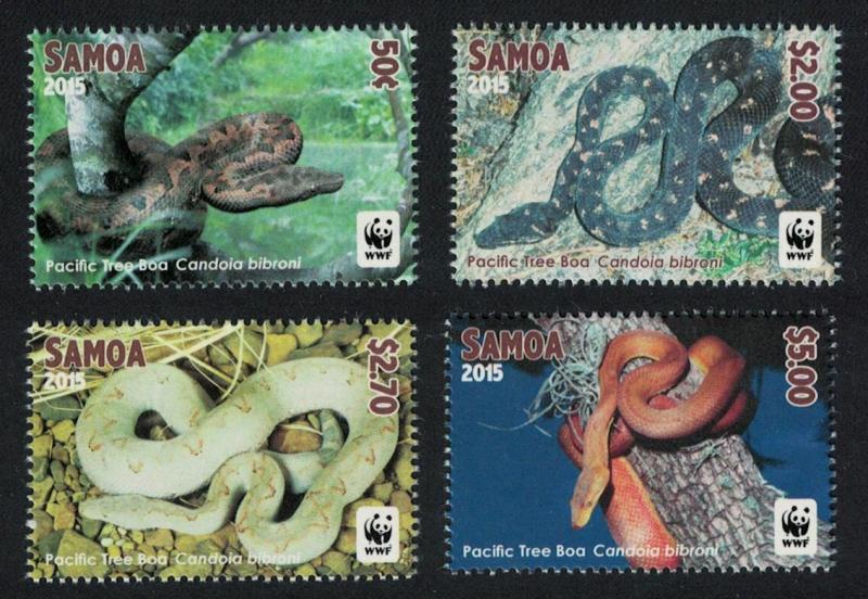 Samoa WWF Pacific Tree Boa Candoia bibroni Snake Endangered Species 4v