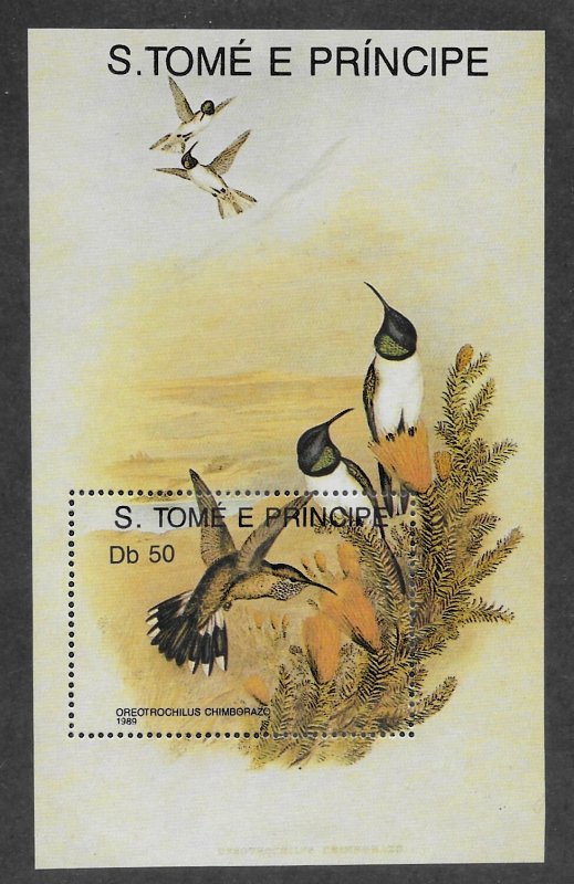 St. Thomas & Prince Islands #874  S/S  Hummingbird  1989  MNH