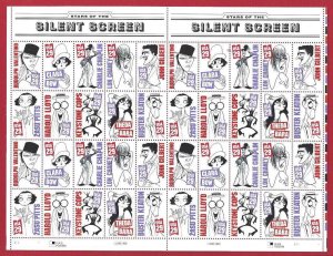 1993 United States, Silent Film Stars, n. 2552/2561 MINI-SHEET MNH / **