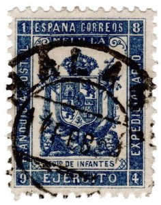 (I.B) Spain Colonial Postal : Melilla Military Post (Regimiento de Infantes)