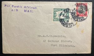 1929 Capetown South Africa Airmail First Flight Cover FFC To Port Elizabeth