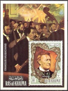 Ras al Khaima 1971 Art Paintings Music Wagner S/S MNH