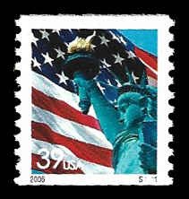 PCBstamps  US #3979 39c Flag/Statue of Liberty, coil, MNH, (2)