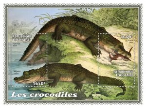 Togo 2021 MNH Reptiles Stamps Crocodiles Alligators Crocodile 2v S/S