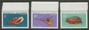 EDSROOM-7470 Madagascar 447-9 MNH 1970 Complete Mollusks