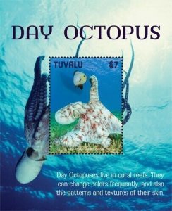Tuvalu 2019 - Day Octopus - Marine Life - Souvenir stamp sheet - MNH
