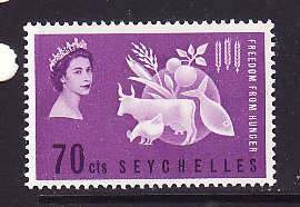 Seychelles-Sc#213- id7-unused small hinge remnant Omnibus QEII set-Freedom from