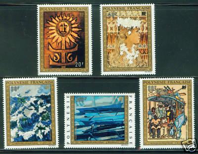 Polynesia Scott C100-4 MNH** Art stamp set 1973 CV $76