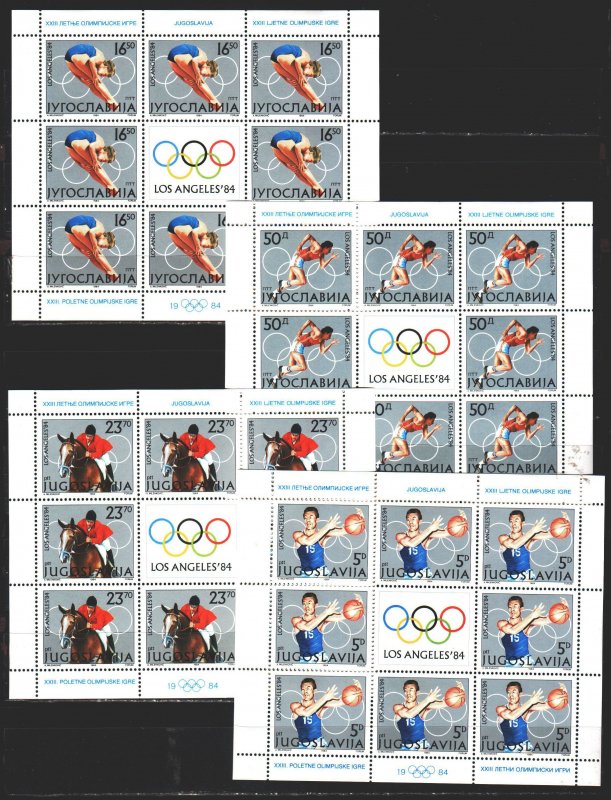 Yugoslavia. 1984. Small sheet 2048-51. Los Angeles Summer Olympics. MNH.