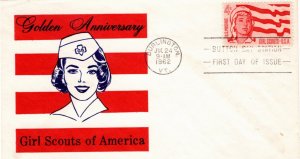 Girl Scouts cachets 1962 FDC Sc 1199: Sweeting 62FD-64 #K084