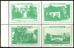1930's US Poster Stamp Long Island, N.Y.,  Roosevelt's Grave, Oyste...
