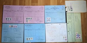 1973 Hong Kong Revenue Stamp Document Lot of 8