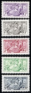 Monaco Stamps # 283-7 MLH VF Scott Value $42.00
