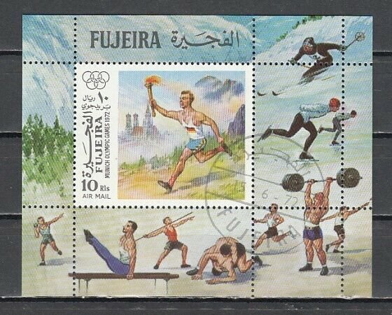 Fujeira, Mi cat. 1122, BL112 A. Summer Olympics s/sheet. C.T.O. ^