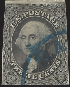 US Scott #17 Used Fine, 12 Cent 1851 George Washington Stamp