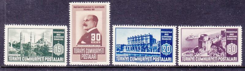 Turkey 1047-50 MNH 1951 40th Inter Parliamentary Conference Set