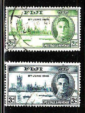 Fiji-SC#137-8-used set-Peace Issue-KGVI-