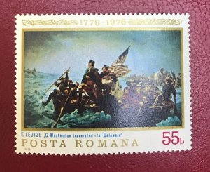 1976 Romania Sc 2605 MNH 55b Washington crossing the Delaware Cv.30 Lot 3957