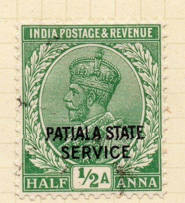 Indian States Patiala 1927-36 Early Issue Fine Used 1/2a. Optd 075638