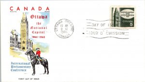 Canada 1965 FDC - Int'l Parliamentary Conference - Ottawa Ont - 5c Stamp - J3903