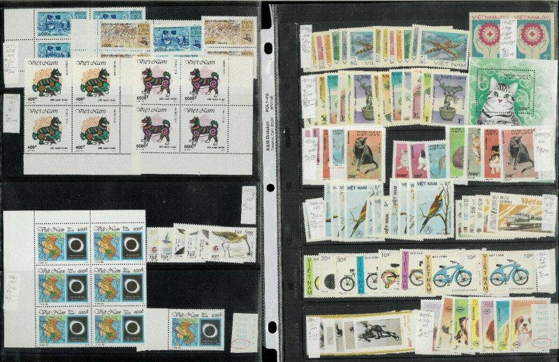 Viet Nam North, Unified & South 1945-1991 Mint Sets & Singles w/Duplication.