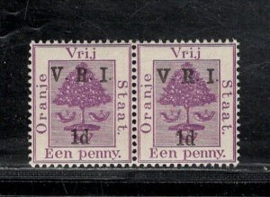 ORANGE RIVER COLONY  SC# 45U + 45I PAIR NORMAL & THICK 'V' VF/NH