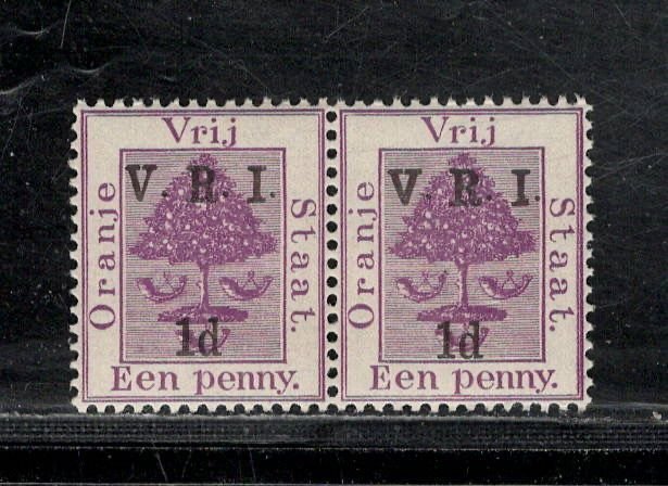 ORANGE RIVER COLONY  SC# 45U + 45I PAIR NORMAL & THICK 'V' VF/NH