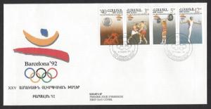 ARMENIA 1992 BARCELONA SPAIN OLYMPICS Set on U/A Cachet FDC Scott No. 432