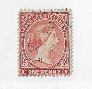Falkland Islands Sc #11  1p orange brown  used FVF