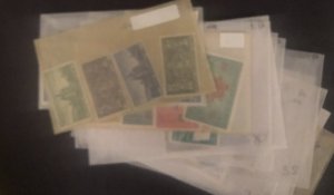 Lot of International Stamps In Glass Scenes Some Have Nice Value