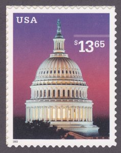 US 3648 MNH 2002 $13.65 Capitol Dome Self-Adhesive Issue VF-XF