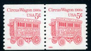 Scott #2452D - 5¢ Circus Wagon - Coil Pair - MNH