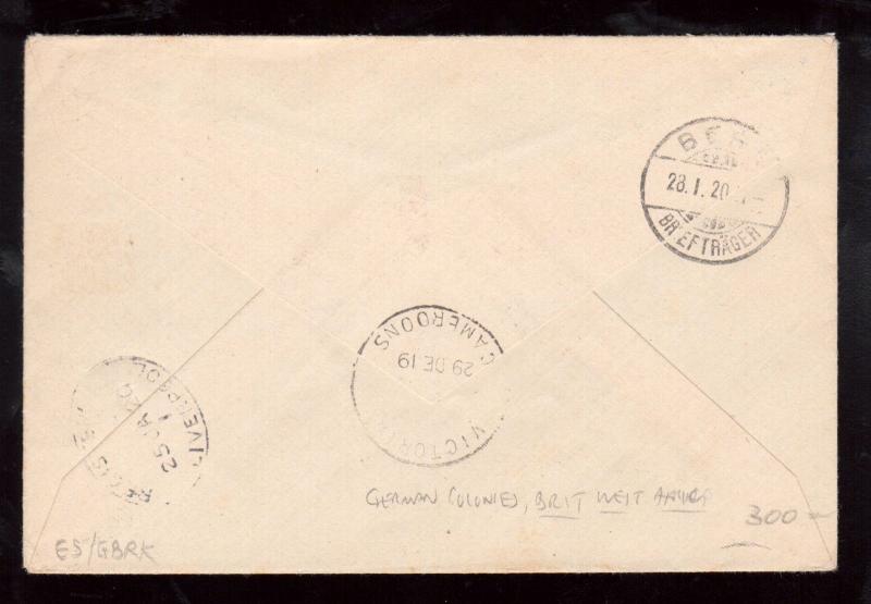 Cameroun Michel #13 #22a Used With Lagos Stamp Registered On Cover To Berne