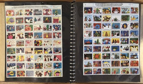 38 Different MNH Christmas Seal Sheets in album - See all scans - Free Ship