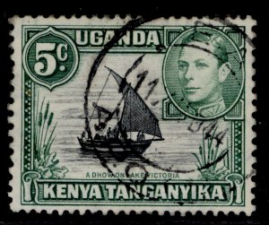 KENYA UGANDA TANGANYIKA GVI SG132, 5c black & green, FINE USED.