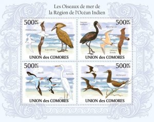 COMOROS - 2010 - Birds Indian Ocean  - Perf 4v Sheet - Mint Never Hinged