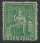 Barbados SG 21  Used   Green perf 14-16  see scans and details