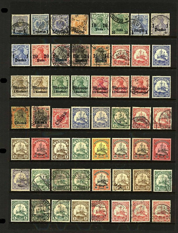 Germany Colonies and PO’s Abroad from 1900’s onward ad-hoc range of issue Stamps