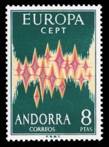 Andorra (Spanish) #62 Cat$60, 1972 Europa, never hinged